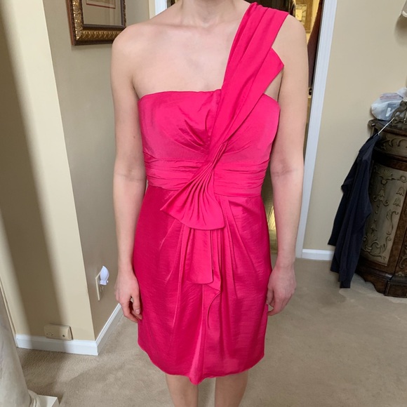 Pink one shoulder BCBG dress size